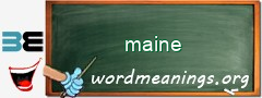 WordMeaning blackboard for maine